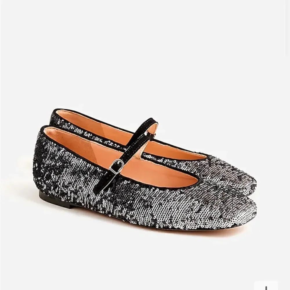 J.Crew Anya Mary Jane flats in sequin